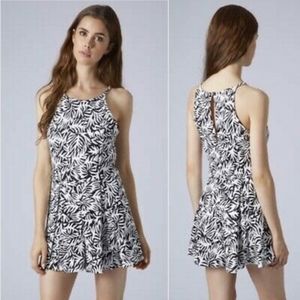 Topshop Mono Palm Playsuit